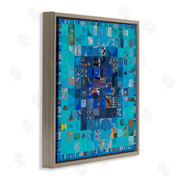 Stupell Industries Pamela Fingado | Blue Geometric Collage