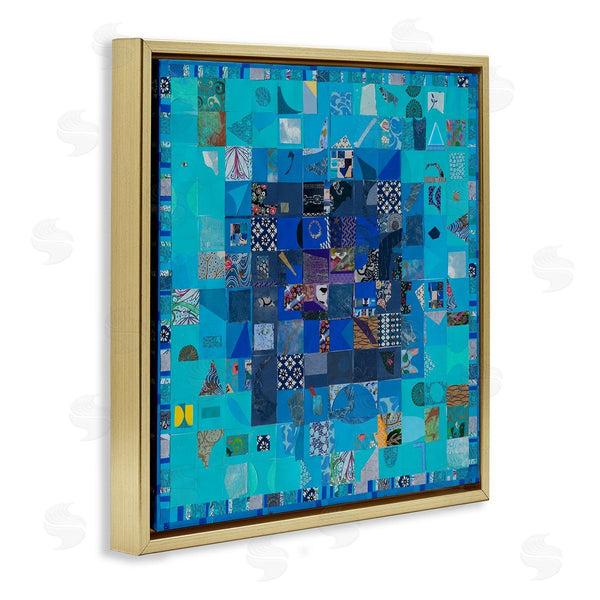 Stupell Industries Pamela Fingado | Blue Geometric Collage