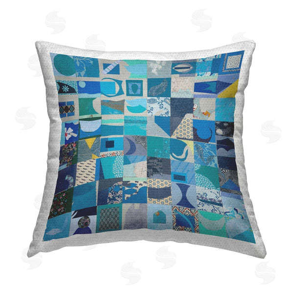 Stupell Industries Pamela Fingado | Geometric Patchwork Abstraction Printed Throw Pillow