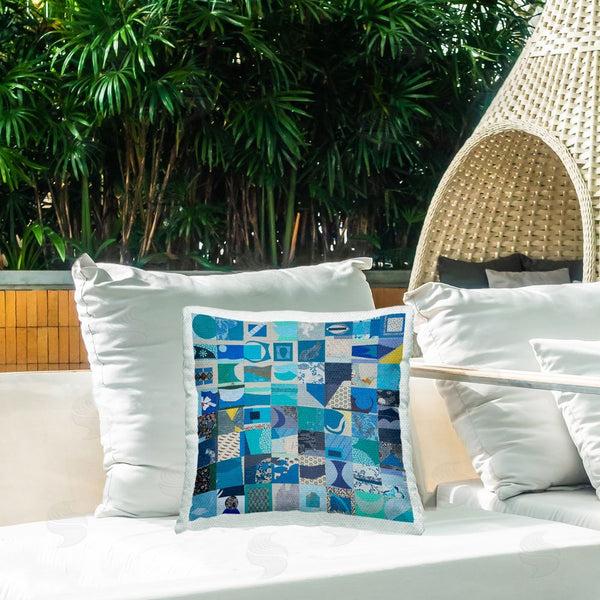 Stupell Industries Pamela Fingado | Geometric Patchwork Abstraction Printed Throw Pillow
