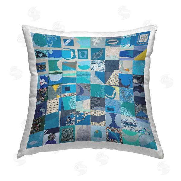 stupell industries Pamela Fingado | Geometric Patchwork Abstraction Printed Throw Pillow