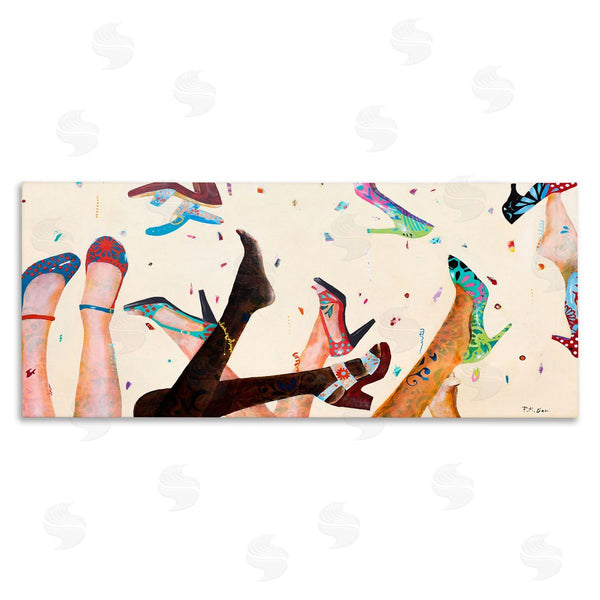 stupell industries Pamela K. Beer | Feet Throwing Heels Female Fashion Fun