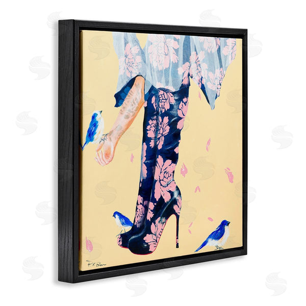 Stupell Industries Pamela K. Beer | Floral Print Boot Heals Hand Holding Bird