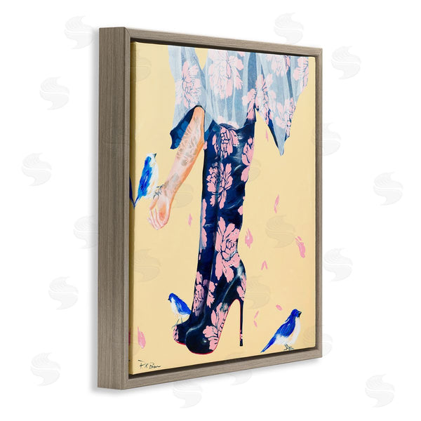 Stupell Industries Pamela K. Beer | Floral Print Boot Heals Hand Holding Bird