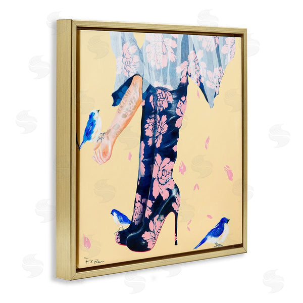 Stupell Industries Pamela K. Beer | Floral Print Boot Heals Hand Holding Bird