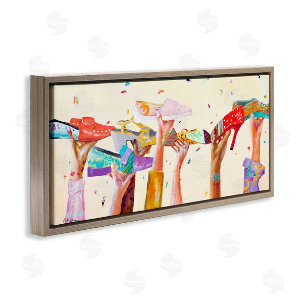 Stupell Industries Pamela K. Beer | Hands Holding Shoes Cheerful Bright Patterns