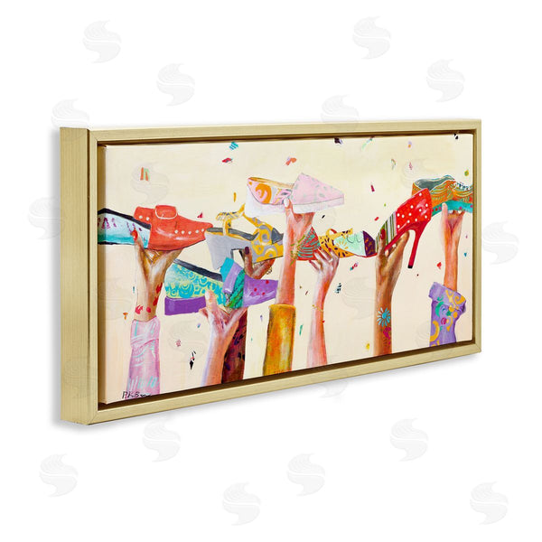 Stupell Industries Pamela K. Beer | Hands Holding Shoes Cheerful Bright Patterns