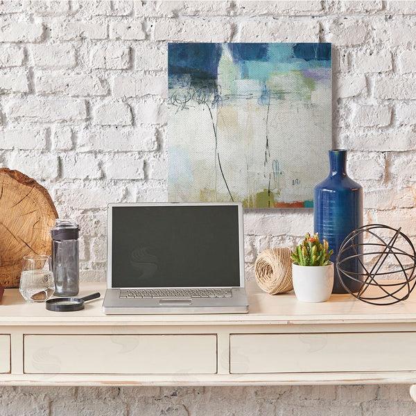 Stupell Industries Pamela K. Beer | Modern Expressive Abstract Off-White Blue Green Wall Art