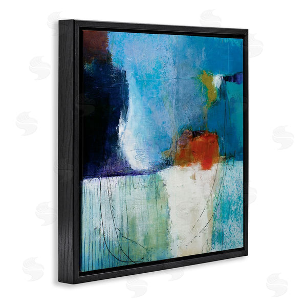 Stupell Industries Pamela K. Beer | Modern Paint Abstraction Blue Red White Blocks Wall Art