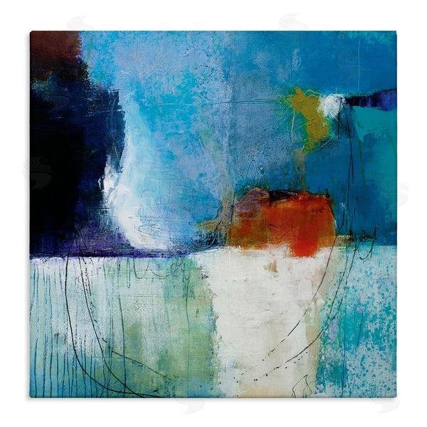 stupell industries Pamela K. Beer | Modern Paint Abstraction Blue Red White Blocks Wall Art
