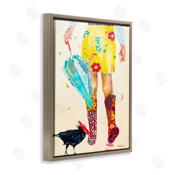 Stupell Industries Pamela K. Beer | Walking In Rainboots Cheerful Vibrant Pattern