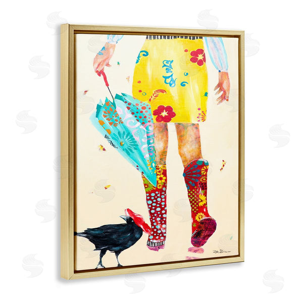 Stupell Industries Pamela K. Beer | Walking In Rainboots Cheerful Vibrant Pattern