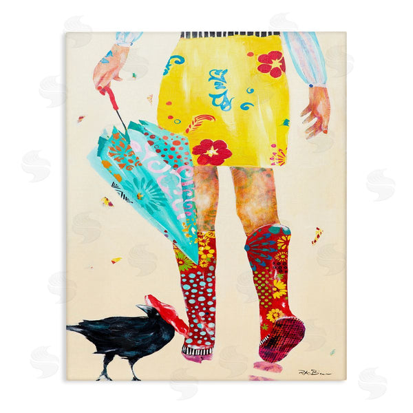 stupell industries Pamela K. Beer | Walking In Rainboots Cheerful Vibrant Pattern
