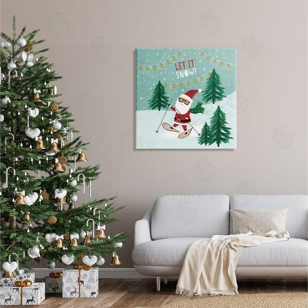 Stupell Industries Pan Georgiou | Let It Snow Santa Snowshoeing Wall Art