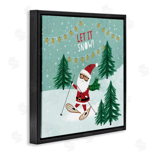 Stupell Industries Pan Georgiou | Let It Snow Santa Snowshoeing Wall Art
