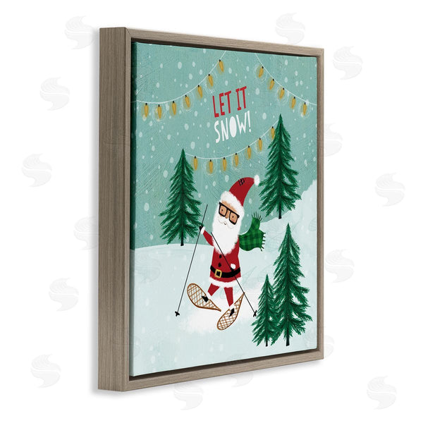 Stupell Industries Pan Georgiou | Let It Snow Santa Snowshoeing Wall Art