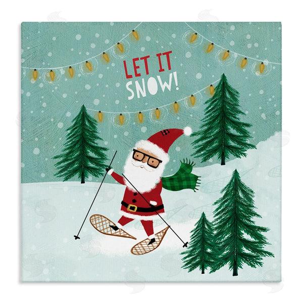 stupell industries Pan Georgiou | Let It Snow Santa Snowshoeing Wall Art