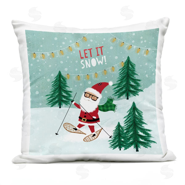 Stupell Industries Pan Georgiou | Let It Snow Santa Snowshoes Printed Throw Pillow