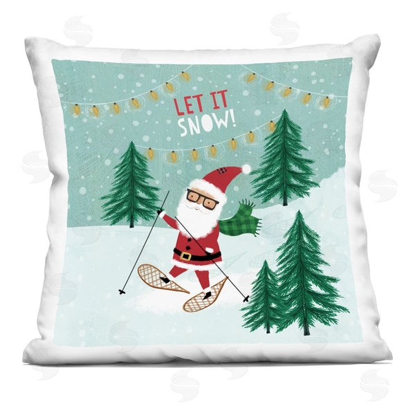 stupell industries Pan Georgiou | Let It Snow Santa Snowshoes Printed Throw Pillow