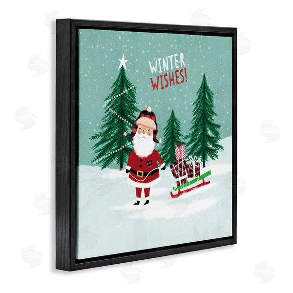Stupell Industries Pan Georgiou | Winter Wishes Santa Claus & Sled Wall Art