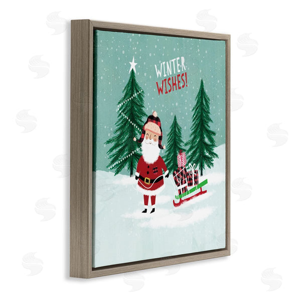 Stupell Industries Pan Georgiou | Winter Wishes Santa Claus & Sled Wall Art