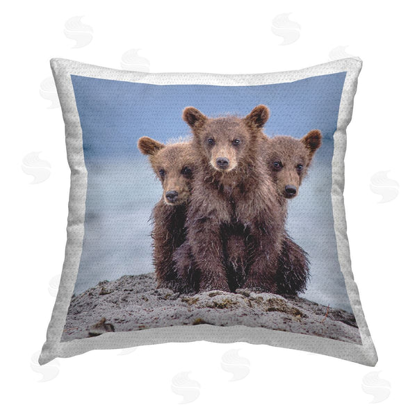 Stupell Industries Paolo Mignosa | Three Bear Cubs Printed Throw Pillow