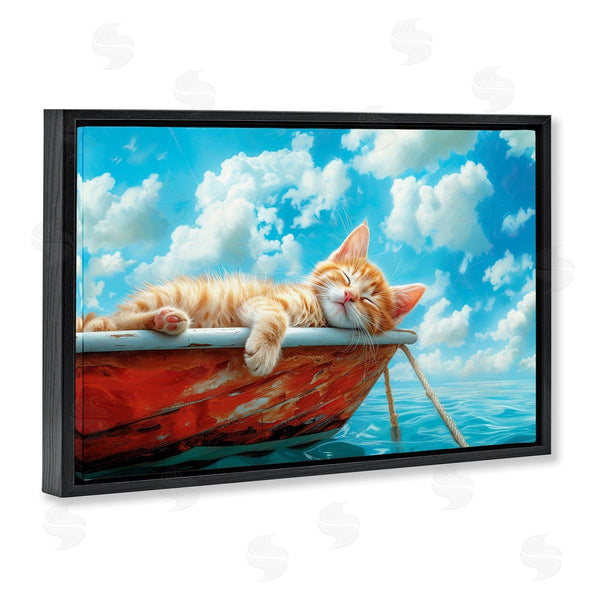 Stupell Industries Parable Visions | Sleeping Cat On Boat