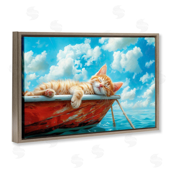 Stupell Industries Parable Visions | Sleeping Cat On Boat