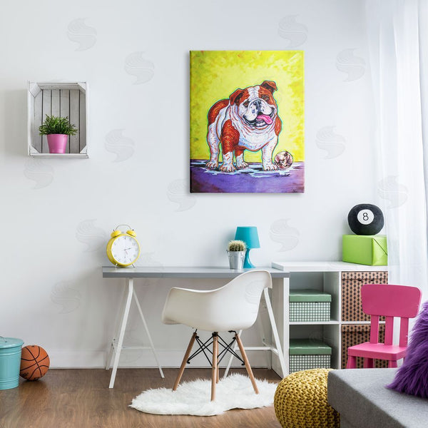 Stupell Industries Pat Cockrell | Bulldog With Baseball Wall Art