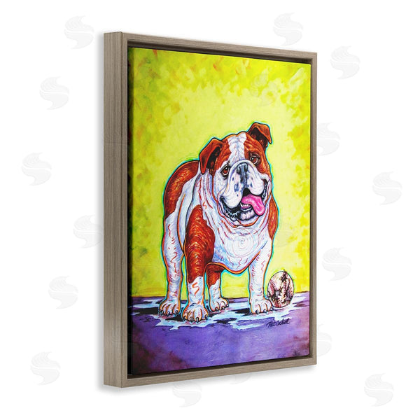 Stupell Industries Pat Cockrell | Bulldog With Baseball Wall Art