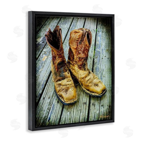 Stupell Industries Pat Cockrell | Old Work Boots Photography Wall Art