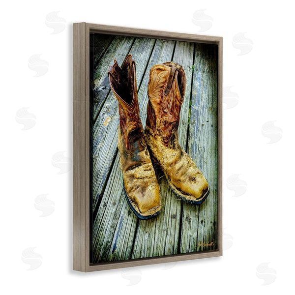 Stupell Industries Pat Cockrell | Old Work Boots Photography Wall Art