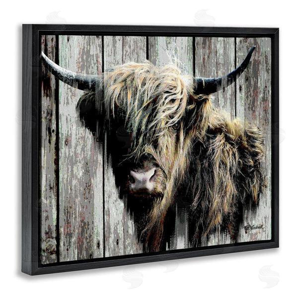 Stupell Industries Pat Cockrell | Rustic Cattle Portrait