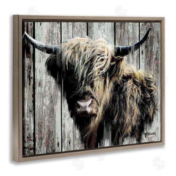 Stupell Industries Pat Cockrell | Rustic Cattle Portrait