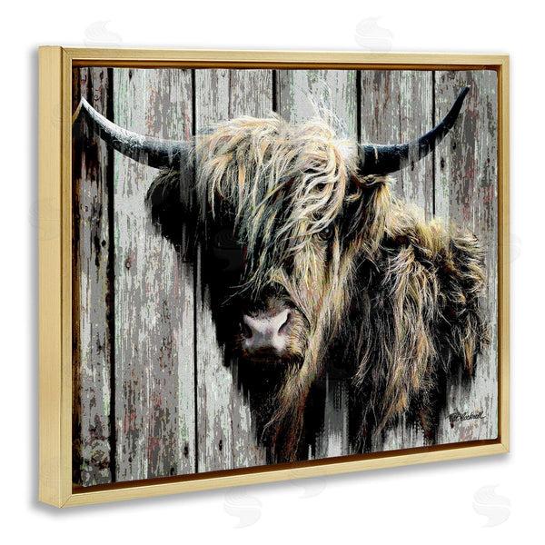 Stupell Industries Pat Cockrell | Rustic Cattle Portrait