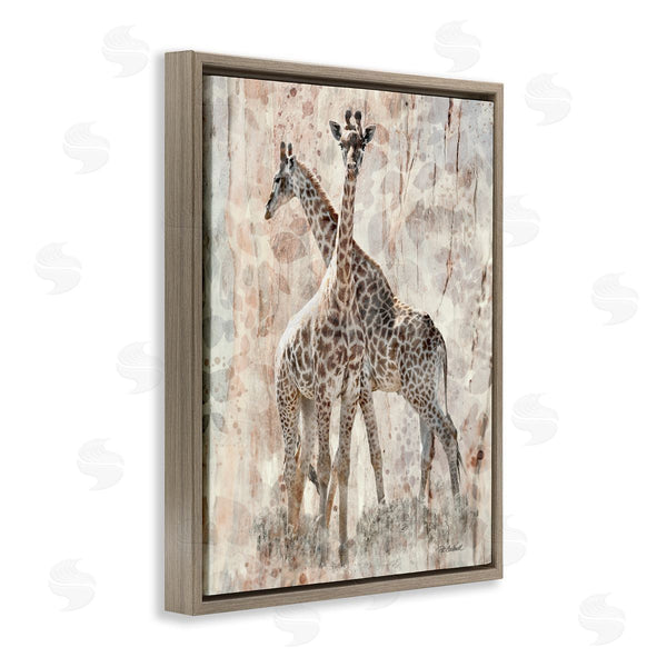 Stupell Industries Pat Cockrell | Towering Giraffes Pair Overlay Spotted Pattern Design Wall Art