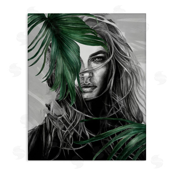 stupell industries Patricia Mendes | Female Portrait with Ferns