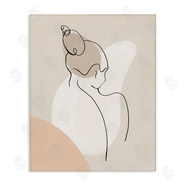 stupell industries Patricia Pinto | Abstract Female Line Drawing over Abstract Shapes Wall Art