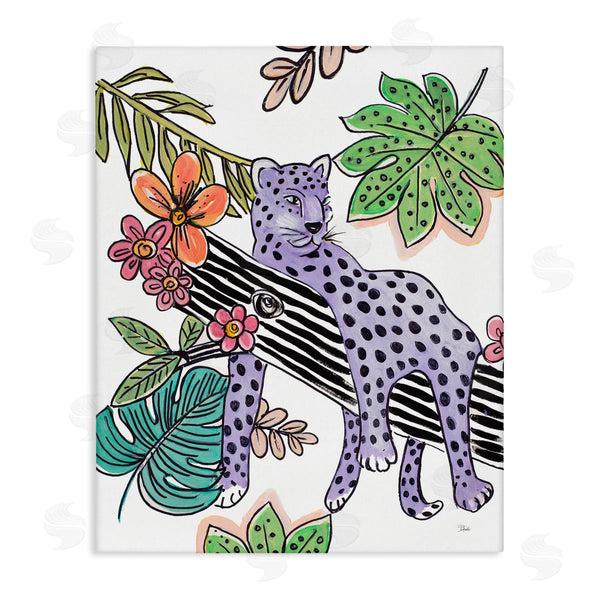stupell industries Patricia Pinto | Abstract Purple Leopard Jungle Tree