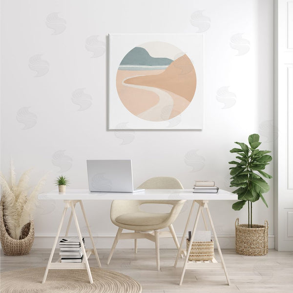 Stupell Industries Patricia Pinto | Abstract Southwestern Coastal Path Landscape Tan Blue Wall Art