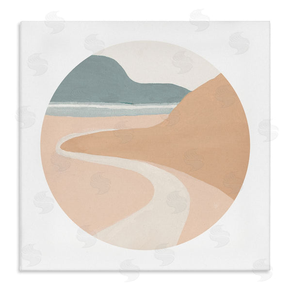 stupell industries Patricia Pinto | Abstract Southwestern Coastal Path Landscape Tan Blue Wall Art