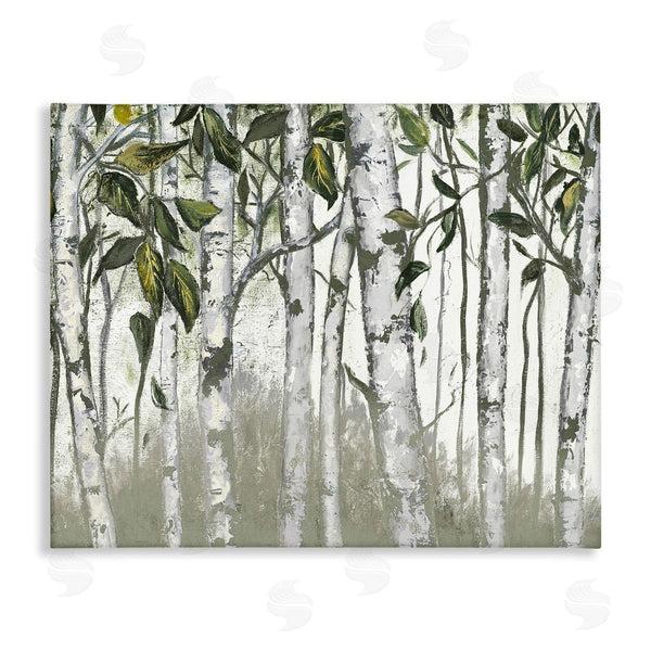 stupell industries Patricia Pinto | Birch Trunk Foliage Patterned Wood Log Forest Wall Art