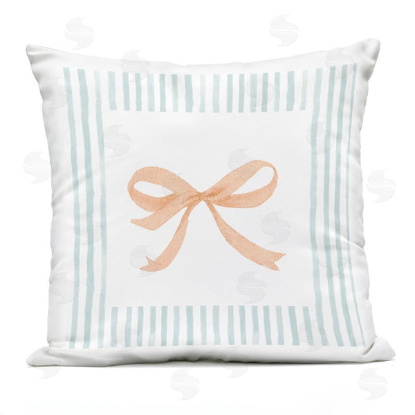 Stupell Industries Patricia Pinto | Blue Bordered Bow Throw Pillow