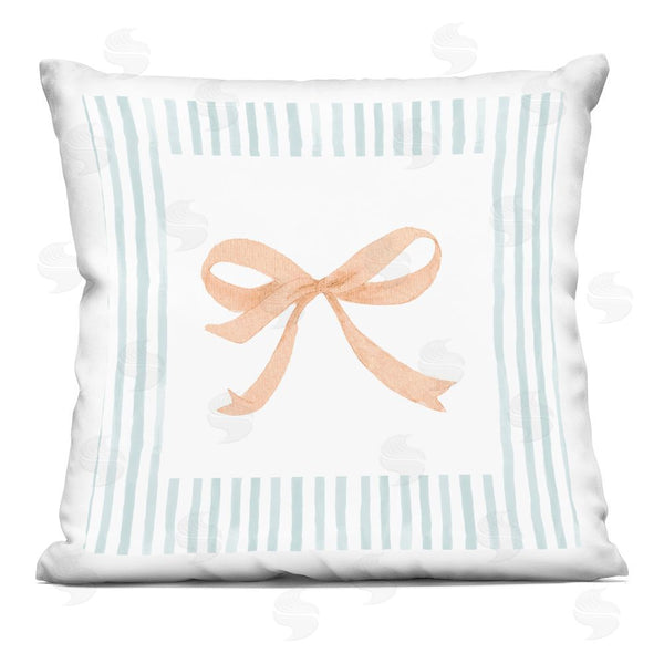 stupell industries Patricia Pinto | Blue Bordered Bow Throw Pillow