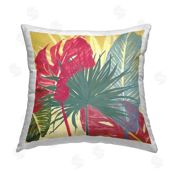 Stupell Industries Patricia Pinto | Bright Botanical Leaves Tropical Printed Throw Pillow