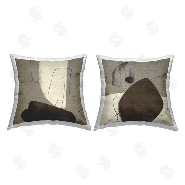 Stupell Industries Patricia Pinto | Brown Hidden Lines Printed Throw Pillow Set