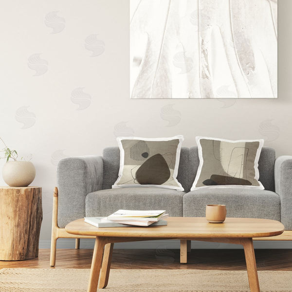 stupell industries Patricia Pinto | Brown Hidden Lines Printed Throw Pillow Set