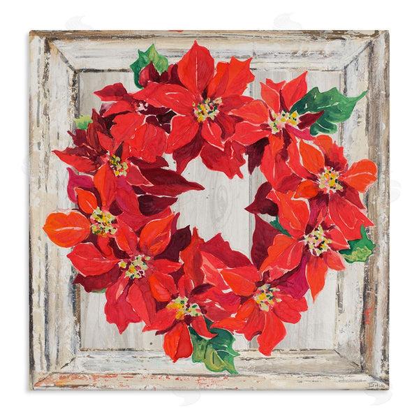 stupell industries Patricia Pinto | Charming Winter Poinsettia Wreath Wall Art