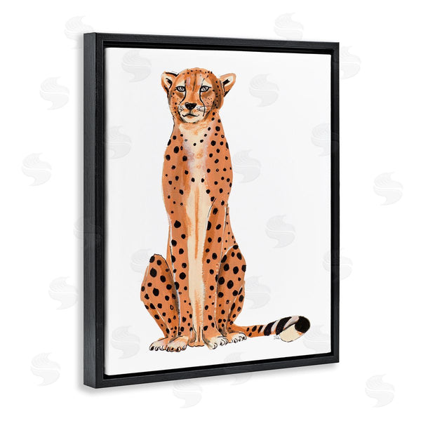 Stupell Industries Patricia Pinto | Cheetah Sitting Down Relaxed Orange Black Spots Wall Art