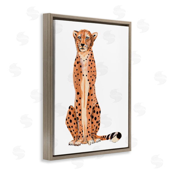 Stupell Industries Patricia Pinto | Cheetah Sitting Down Relaxed Orange Black Spots Wall Art
